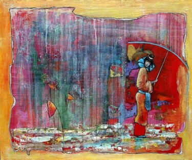 Peinture intitulée "Pluie de Chine" par Véronique Abram (VAB), Œuvre d'art originale, Acrylique
