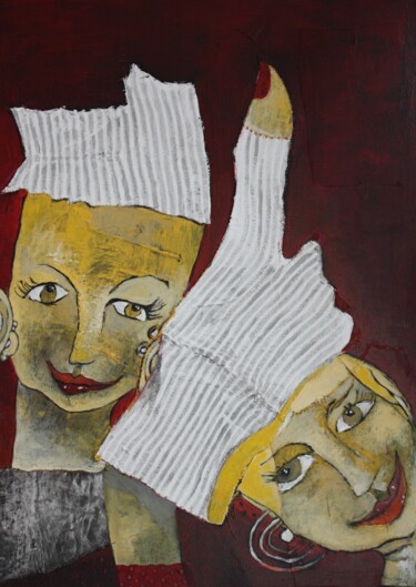 Peinture intitulée "Les-joyeux." par Véronique Abram (VAB), Œuvre d'art originale, Acrylique