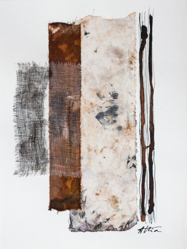 Collagen mit dem Titel "Parchemin" von Véronique Attia, Original-Kunstwerk, Textilien