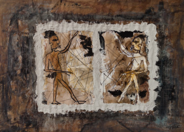 Pittura intitolato "Alter-ego" da Véronique Attia, Opera d'arte originale, Acrilico