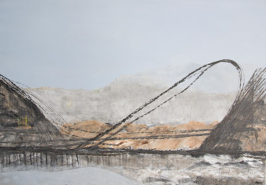 Peinture intitulée "Le pont Disponible" par Véronique Attia, Œuvre d'art originale, Acrylique