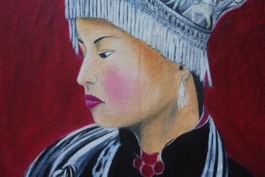 Peinture intitulée ""Chinoise de l'éter…" par Soham, Œuvre d'art originale, Huile
