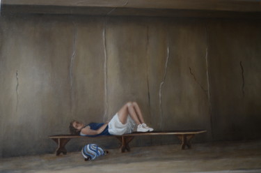 Peinture intitulée "Un moment de repos" par Véronique Bonamy, Œuvre d'art originale, Huile