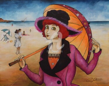 "Promenade-sur-la-pl…" başlıklı Tablo Véronique Clanet tarafından, Orijinal sanat, Akrilik