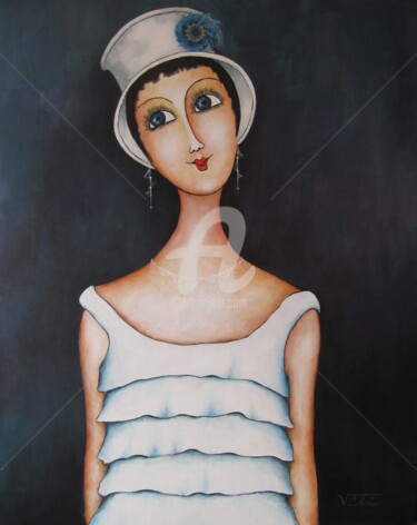 Painting titled "Lylie" by Véronique Clanet, Original Artwork, Acrylic