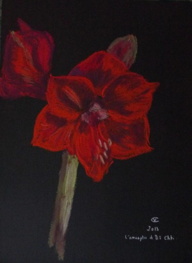 Peinture intitulée "Amaryllis" par Véronique Crombé, Œuvre d'art originale