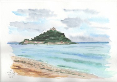 绘画 标题为“Mount St Michael, C…” 由Véronique Crombé, 原创艺术品, 水彩