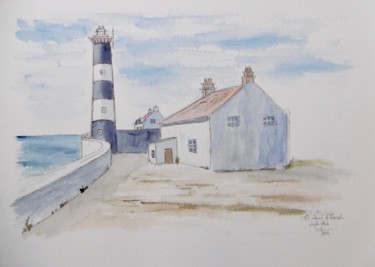 Painting titled "Old Head of Kinsale…" by Véronique Crombé, Original Artwork, Watercolor