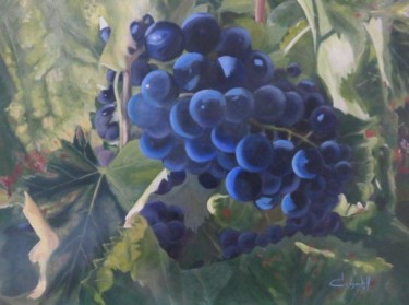 Pintura intitulada "Les raisins de Maub…" por Véronique Degabriel, Obras de arte originais, Óleo
