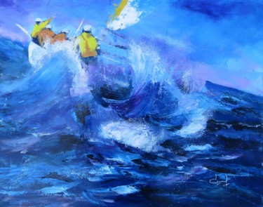 绘画 标题为“Régate en mer agité…” 由Véronique Degabriel, 原创艺术品, 丙烯