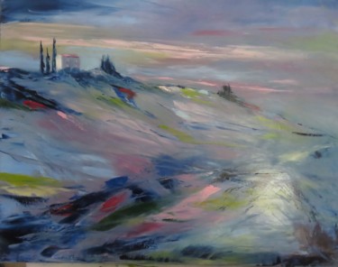 à la tombée du jour Peinture intitulée "à la tombée du jour" par Véronique Degabriel, Œuvre d'art originale, Huile Monté sur Châssis