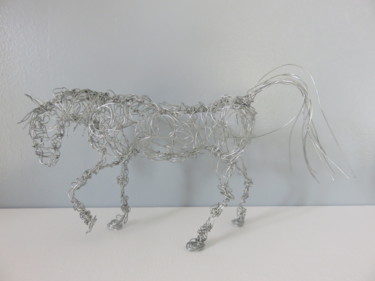 Скульптура под названием "Cheval Anténor" - Véronique Degabriel, Подлинное произведение искусства, проволочный