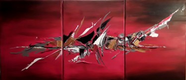 Peinture intitulée "Rouge vif" par Véronique Derouet, Œuvre d'art originale, Acrylique