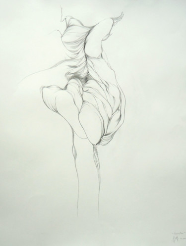Рисунок под названием "APESANTEUR" - Véronique Ducreux, Подлинное произведение искусства, Карандаш