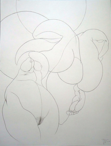 Dibujo titulada "POEME" por Véronique Ducreux, Obra de arte original, Lápiz