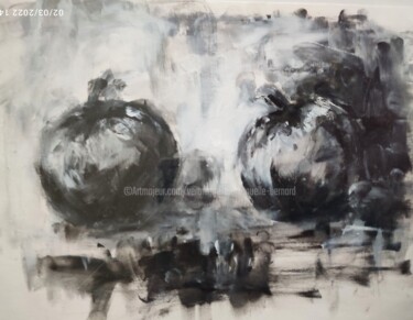 Peinture intitulée "Les pommes" par Véronique Emmanuelle Bernard, Œuvre d'art originale, Huile Monté sur Châssis en bois
