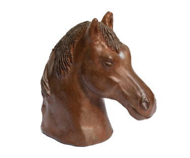 Escultura titulada "Tête de cheval" por Véronique Fournier, Obra de arte original, Terracota
