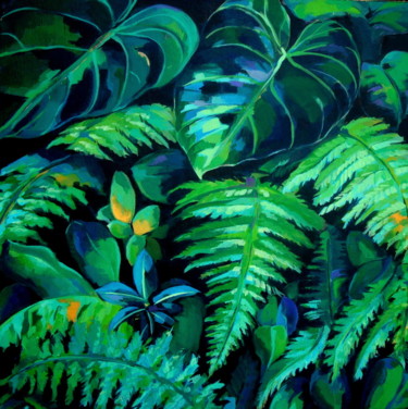 Peinture intitulée "végétation" par Veronique Gaudin, Œuvre d'art originale, Acrylique