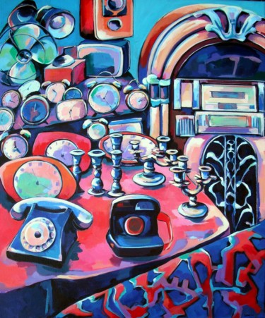 Pittura intitolato "le jukebox" da Veronique Gaudin, Opera d'arte originale, Acrilico