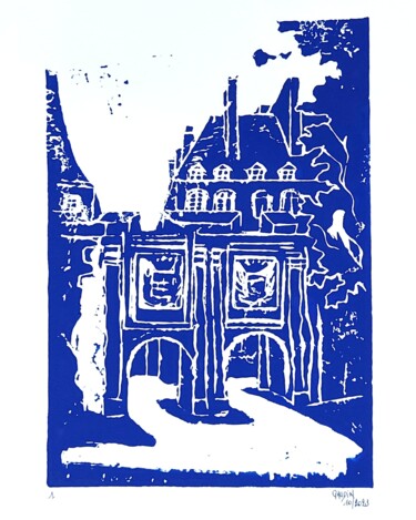 Druckgrafik mit dem Titel "Porte St Vincent" von Veronique Gaudin, Original-Kunstwerk, Linoldrucke