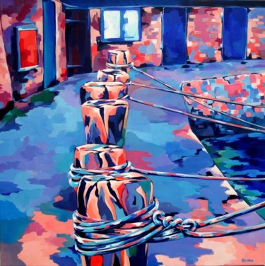 Painting titled "Port Racine" by Veronique Gaudin, Original Artwork, Oil