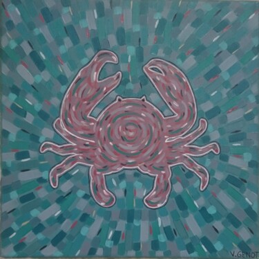 "Crabe mosaique" başlıklı Tablo Véronique Génot tarafından, Orijinal sanat, Petrol