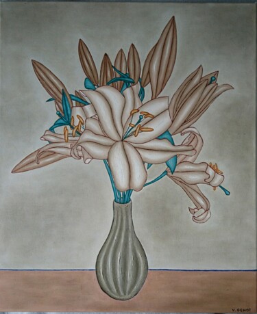 绘画 标题为“Petit bouquet de lys” 由Véronique Génot, 原创艺术品, 油