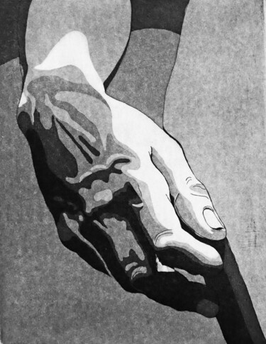 Gravures & estampes intitulée "David touch" par Véronique Grinenwald, Œuvre d'art originale, Eau-forte