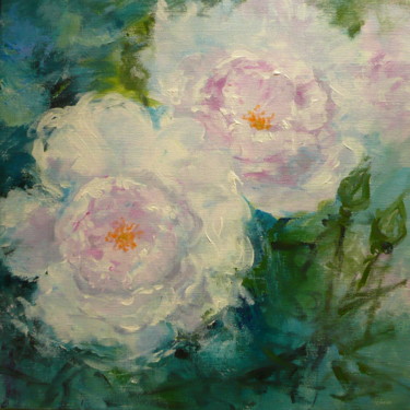 Schilderij getiteld "Roses" door Véronique Heim, Origineel Kunstwerk, Acryl