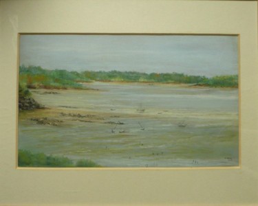 Peinture intitulée "Bord de côte de Bre…" par Véronique Heim, Œuvre d'art originale, Pastel