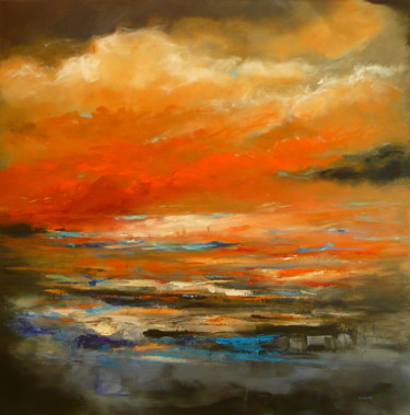 Painting titled "Landscape 2018-06-18" by Véronique Heim, Original Artwork, Acrylic
