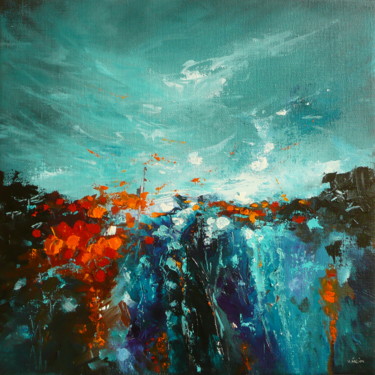 Painting titled "Paysage abstrait 20…" by Véronique Heim, Original Artwork, Acrylic