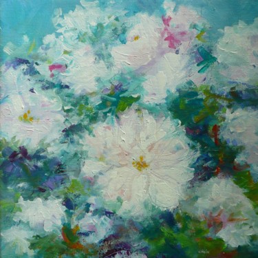 Malarstwo zatytułowany „Fleurs de cerisier” autorstwa Véronique Heim, Oryginalna praca, Akryl Zamontowany na Drewniana rama…