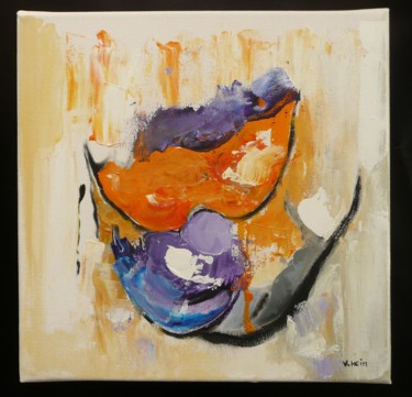 Painting titled "Le clown" by Véronique Heim, Original Artwork