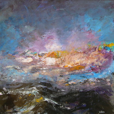 Painting titled "Coucher féérique" by Véronique Heim, Original Artwork