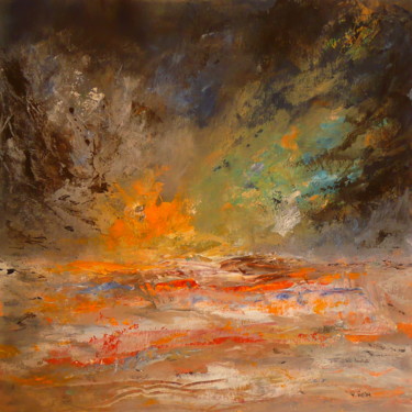 Painting titled "Abstrait 20151028" by Véronique Heim, Original Artwork