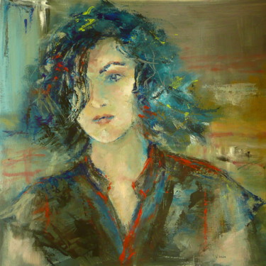 Painting titled "Près de la fenêtre" by Véronique Heim, Original Artwork, Acrylic