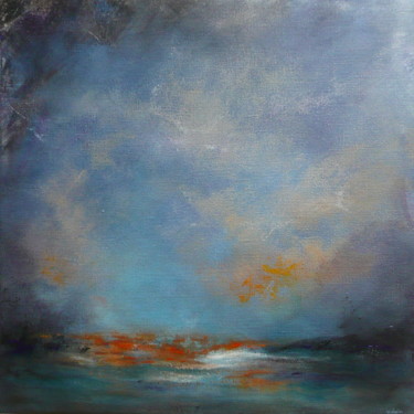 Painting titled "Paysage semi-abstra…" by Véronique Heim, Original Artwork, Acrylic