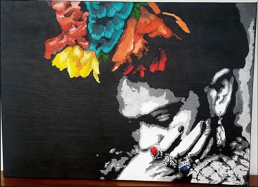 Painting titled "Frida" by Véronique Jolly, Original Artwork, Acrylic