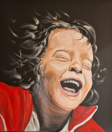 Painting titled "rire d'enfant" by Véronique Jolly, Original Artwork, Acrylic