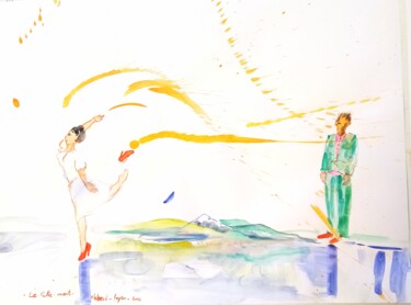 Картина под названием "Chaussure" - Veronique Labadie Layton, Подлинное произведение искусства, Акварель