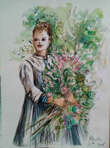 Peinture intitulée "Bouquet" par Veronique Labadie Layton, Œuvre d'art originale, Aquarelle