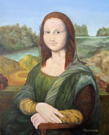 Ζωγραφική με τίτλο "Mona Veronica" από Véronique Lachenal, Αυθεντικά έργα τέχνης, Ακρυλικό