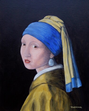 Картина под названием "La jeune fille de P…" - Véronique Lachenal, Подлинное произведение искусства, Акрил