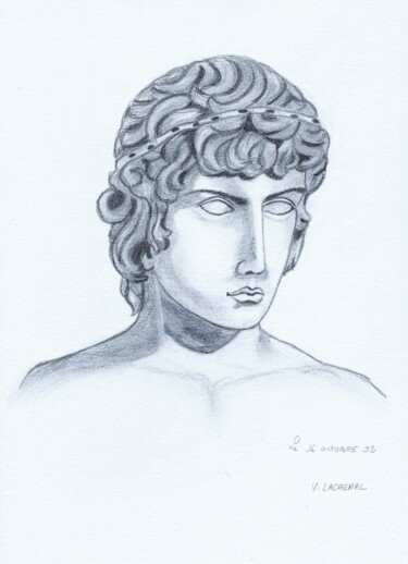 Drawing titled "Grèce antique" by Véronique Lachenal, Original Artwork, Pencil