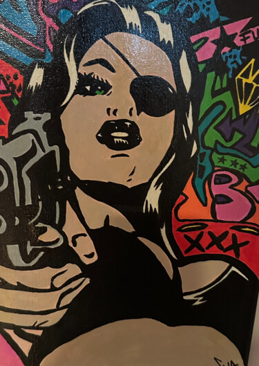 Painting titled "Bang" by Veronique Lalonde, Original Artwork, Acrylic Mounted on Wood Stretcher frame