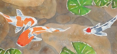 绘画 标题为“Aquarelle poissons…” 由Véronique Lauron, 原创艺术品, 水彩