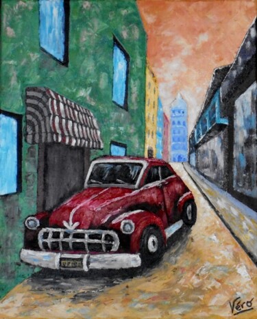 Malerei mit dem Titel "Cuba "Rue de La Hav…" von Véronique Lauron, Original-Kunstwerk, Acryl
