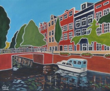 Картина под названием "L'été à Amsterdam" - Véronique Lauron, Подлинное произведение искусства, Акрил