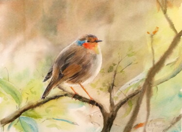 Peinture intitulée "Petit oiseau" par Véronique Le Forestier, Œuvre d'art originale